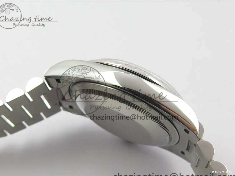 0415 TopPick Day-Date 36 SS 128239 Bp Maker Best Edition Black Dial Crystral Markers on President Bracelet 3149